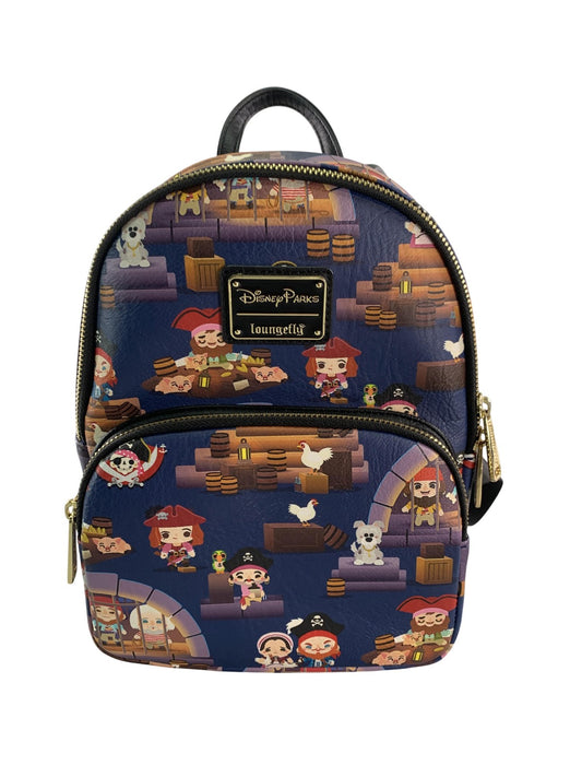 Disney Parks Loungefly Mini Backpack One Size Navy Pirates of the Caribbean Red