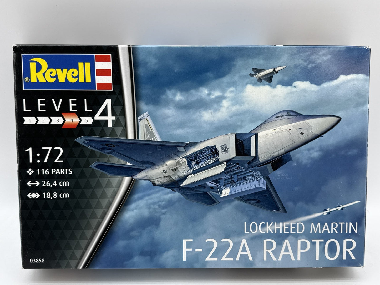 Revell F 22A Raptor 1:72 Scale Plastic Model Kit Unassembled