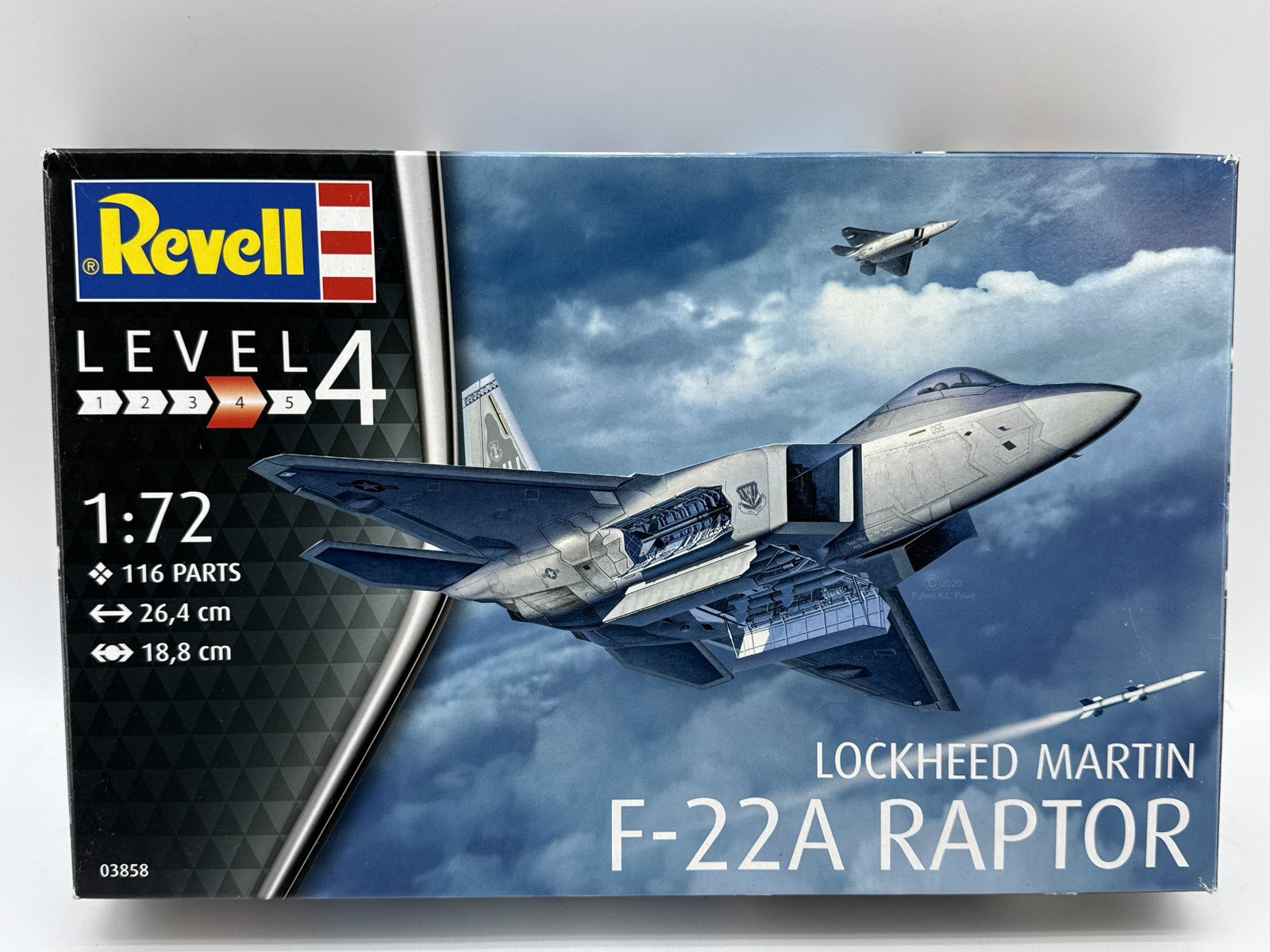 Revell F 22A Raptor 1:72 Scale Plastic Model Kit Unassembled