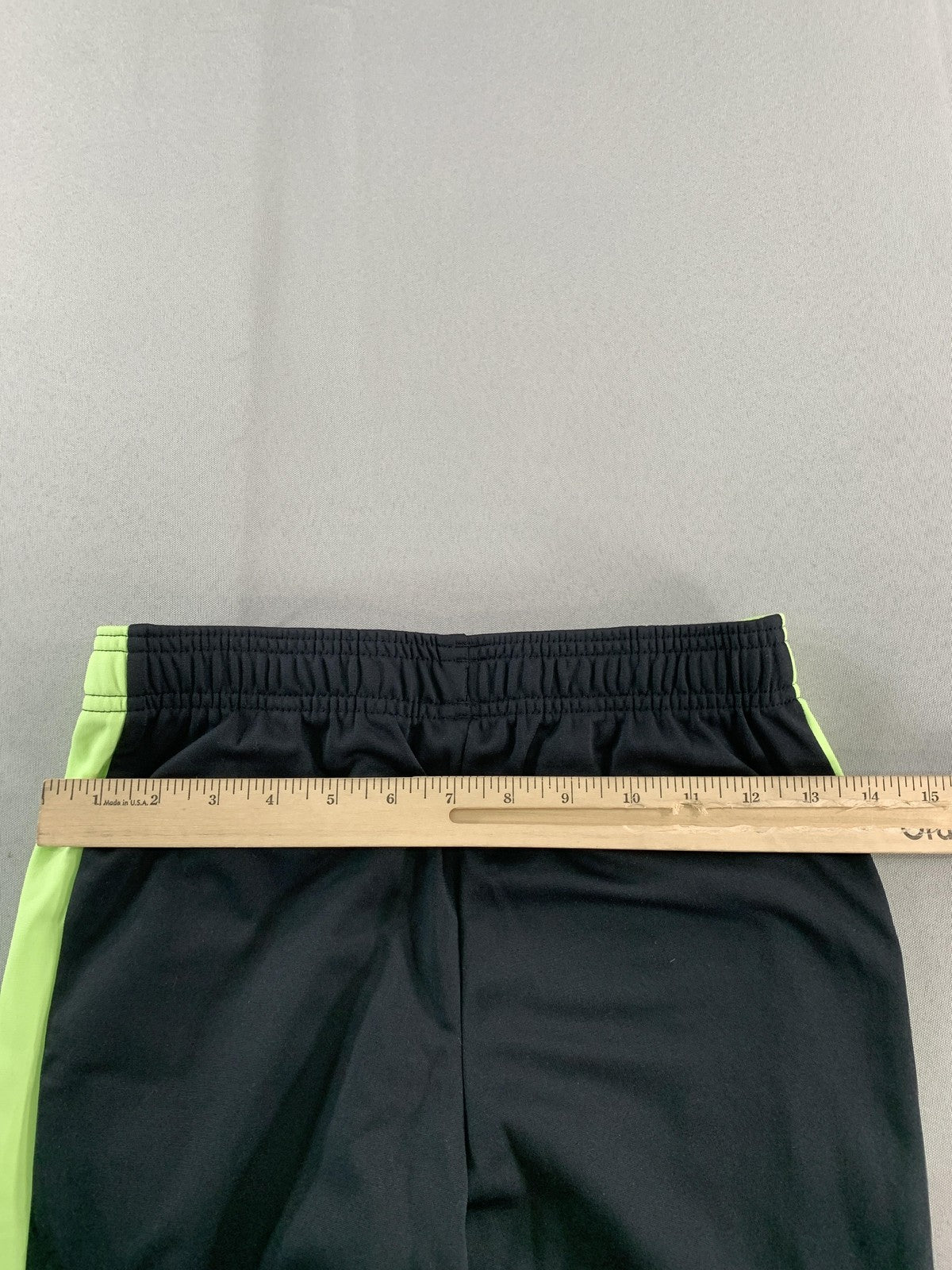 Under Armour Pants Youth Medium Black Neon Green Track Athletic Logo Drawstring
