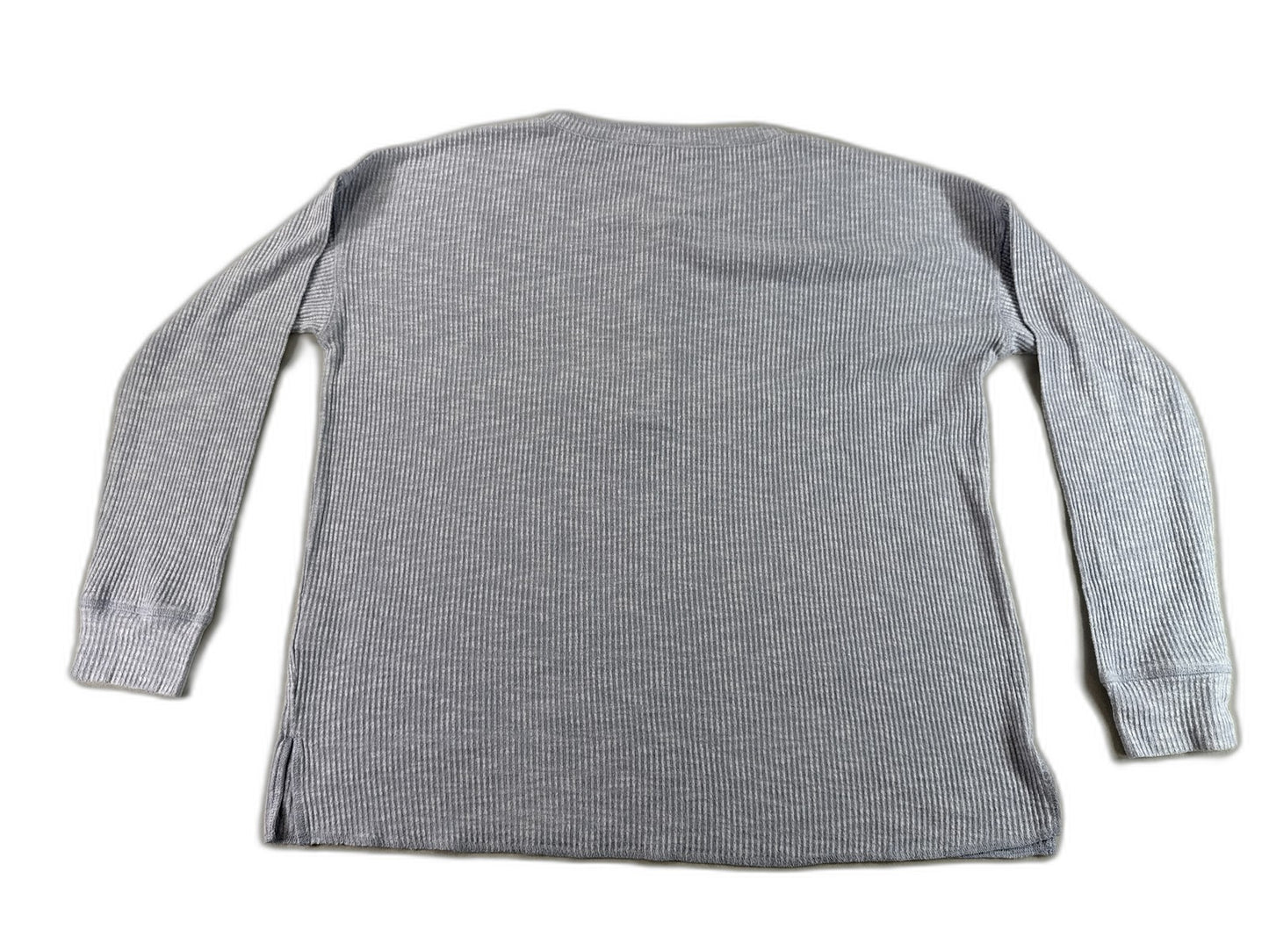 American Eagle Henley S Shirt Mens S/P Gray Cotton Blend Regular Fit Long Sleeve