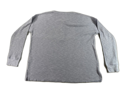 American Eagle Henley S Shirt Mens S/P Gray Cotton Blend Regular Fit Long Sleeve