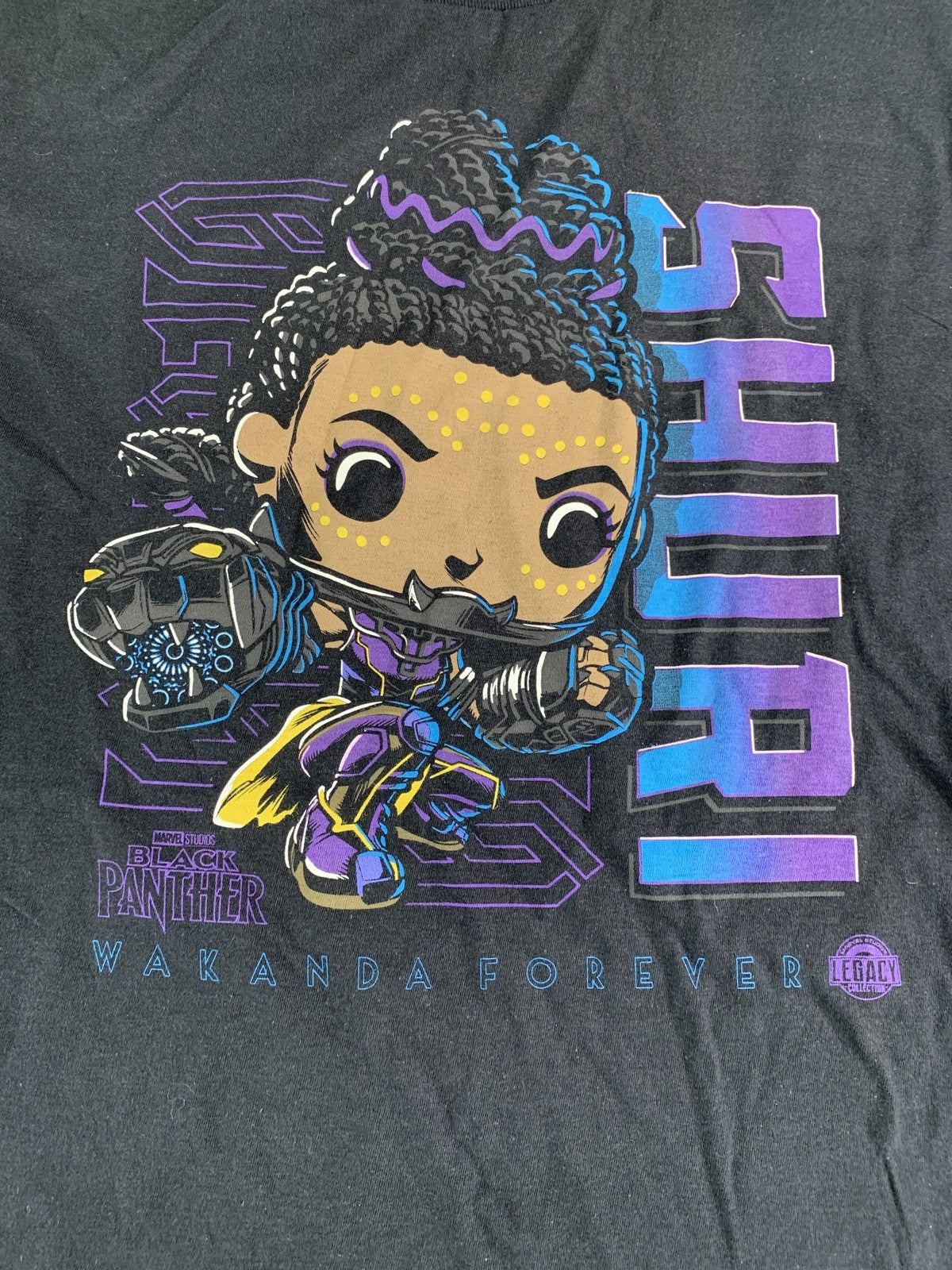Marvel Black Panther Shuri Shirt Mens XL Black Wakanda Forever Legacy Tee Pop