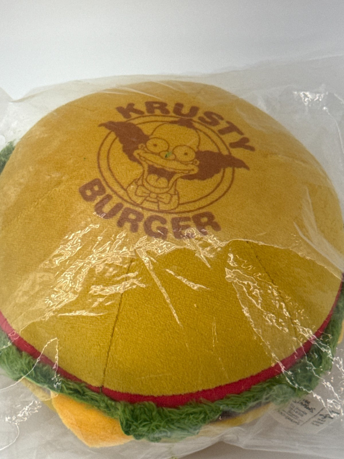 Krusty Burger Plush Hamburger The Simpsons Universal Studios Sealed Collectible