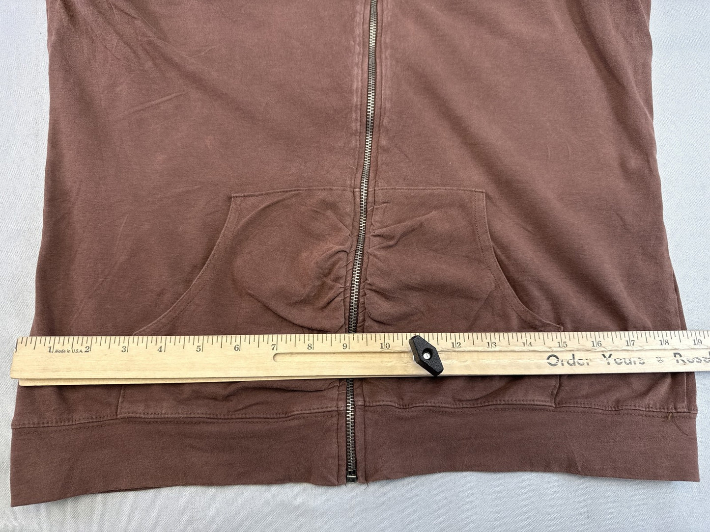 PROSPIRIT YOGA Hoodie XXLarge Brown Cotton Relaxed Fit Lightweight Zipper Front