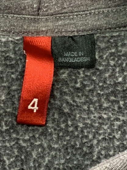 H&M Hoodie Womens 4 Gray Fleece Pullover Kangaroo Pocket LOGG Raglan Sleeve