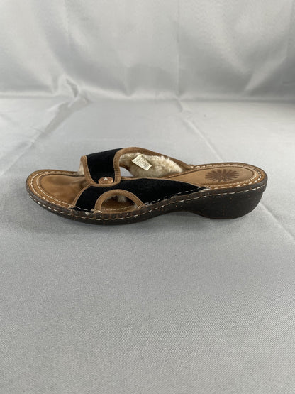 UGG Australia Shoes Womens Size 6 Shearling Slide Sandals Leather Clogs 1793