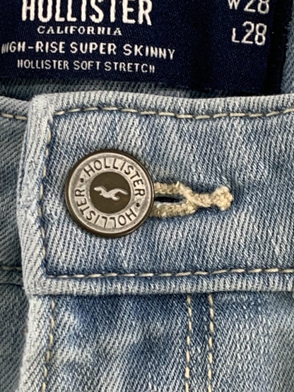 Hollister Jeans Womens 28 Light Blue High-Rise Super Skinny Distressed Ripped 7R