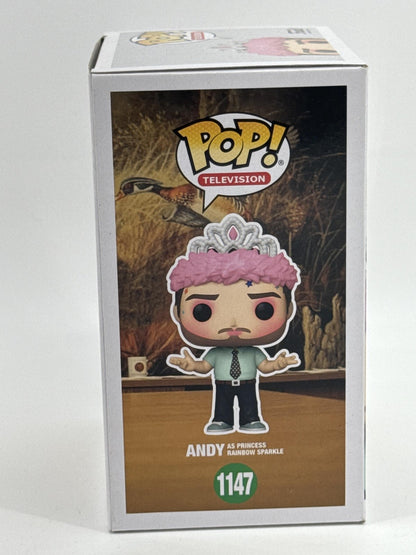 Funko Pop TV Parks And Recreation 1147 Andy Princess Rainbow Sparkle Vinyl White