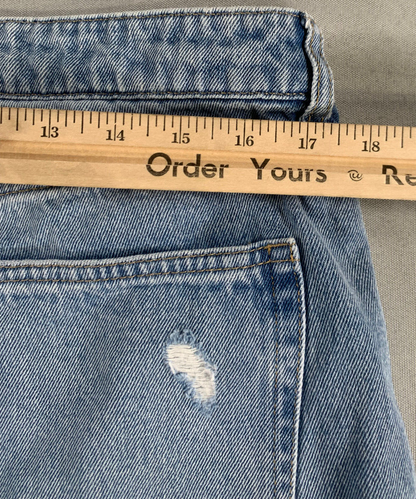 H&amp;M Bootcut Jeans Womens 34x28 Light Wash Side Slit Distressed Y2K Denim NWT