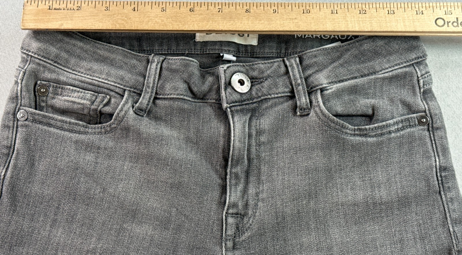 DL1961 Margaux Instasculpt Ankle Skinny Gray Stretch Jeans Women 28 Crop