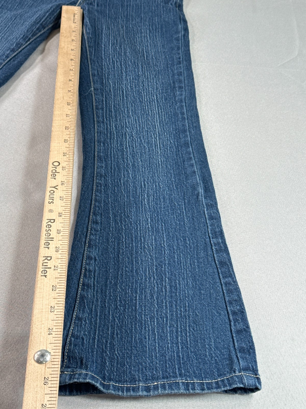 Levi's 517 Girls Jeans 12 Slim Flare Stretch Medium Wash Adjustable Waist Denim