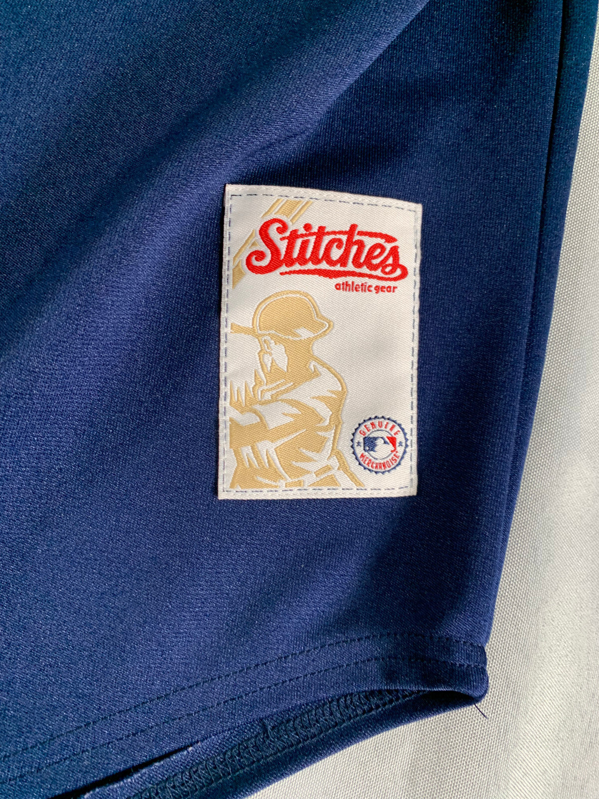 Yankees Jersey XXL Stitches Script Logo Button Up Navy Baseball Shirt Mens VTG