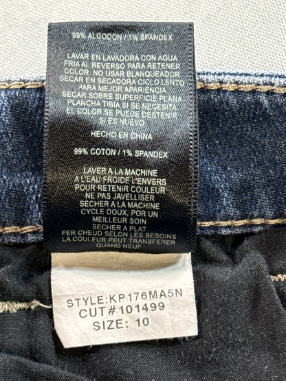 KUT Kloth KP176MA5N Jeans Womens 10 Blue Distressed Straight Leg Cotton Spandex