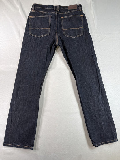 NEO BLUE Dark Wash Jeans Mens 32 Straight Leg Cotton Denim Classic Fit Mid Rise