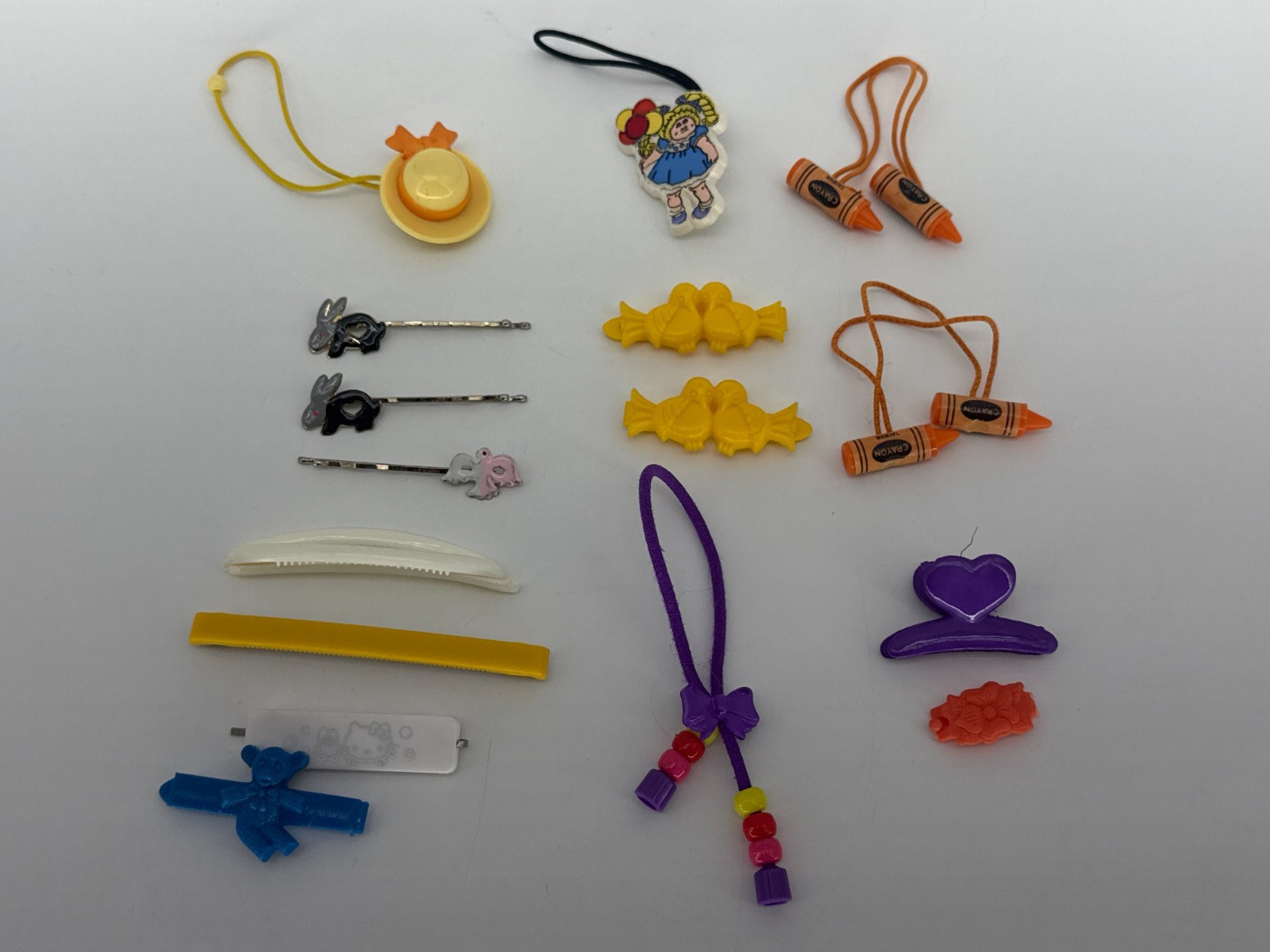 Vintage 1980s Kids Hair Accessories Lot Barrettes Clips Charms Cabbage Patch 20