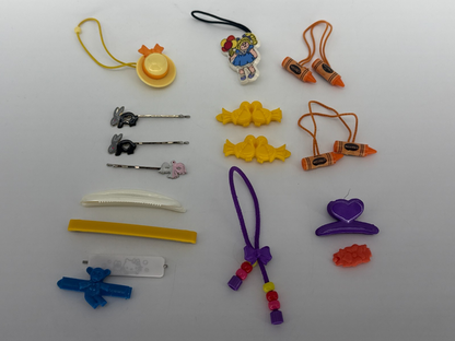 Vintage 1980s Kids Hair Accessories Lot Barrettes Clips Charms Cabbage Patch 20