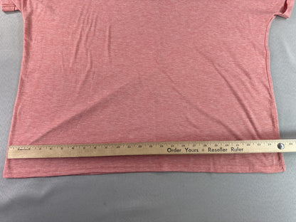 WINOLL Neck Tee Unisex XXL Pink Cotton Blend Relaxed Fit Short Sleeve Solid