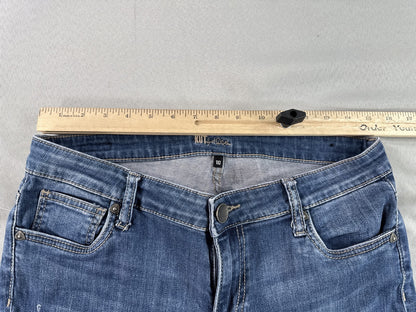 KUT Kloth KP176MA5N Jeans Womens 10 Blue Distressed Straight Leg Cotton Spandex