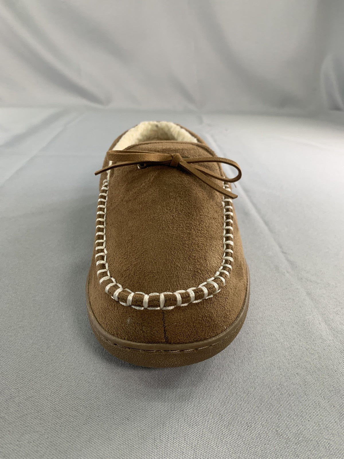 Levis Slippers Mens Size 10 Brown Moccasin Faux Fur Memory Foam House Shoes Red