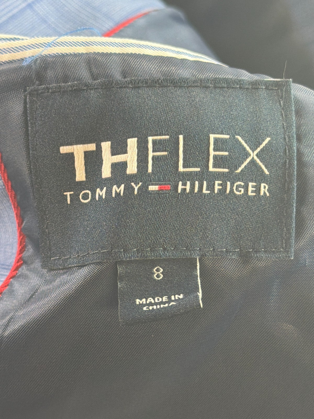 Tommy Hilfiger THFlex Boys Suit Jacket Blazer Blue Plaid Stretch Size 8 Apparel