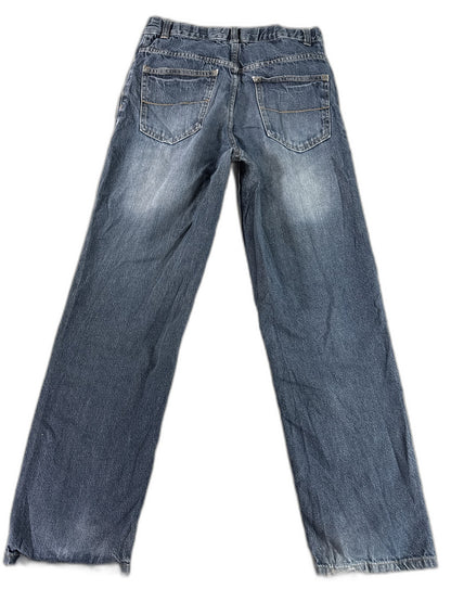 Faded Glory Straight Leg Jeans 16 Blue Distressed Cotton Organic Regular