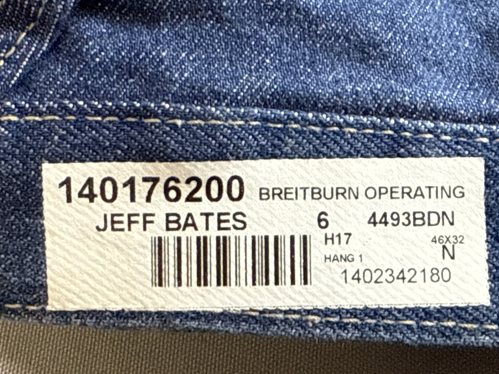 Bulwark FR Jeans Mens 46x32 Blue Denim Straight Leg Flame Resistant Made in USA