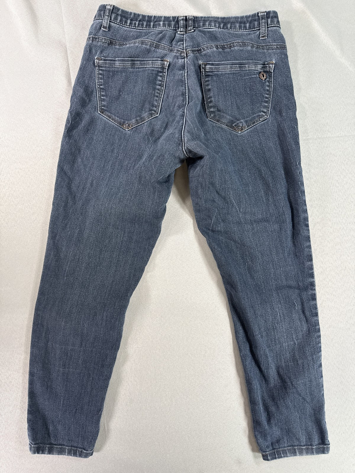 Democracy Jeans Womens 2P Blue Denim Tapered Stretch Classic Mid Rise Ab Cotton