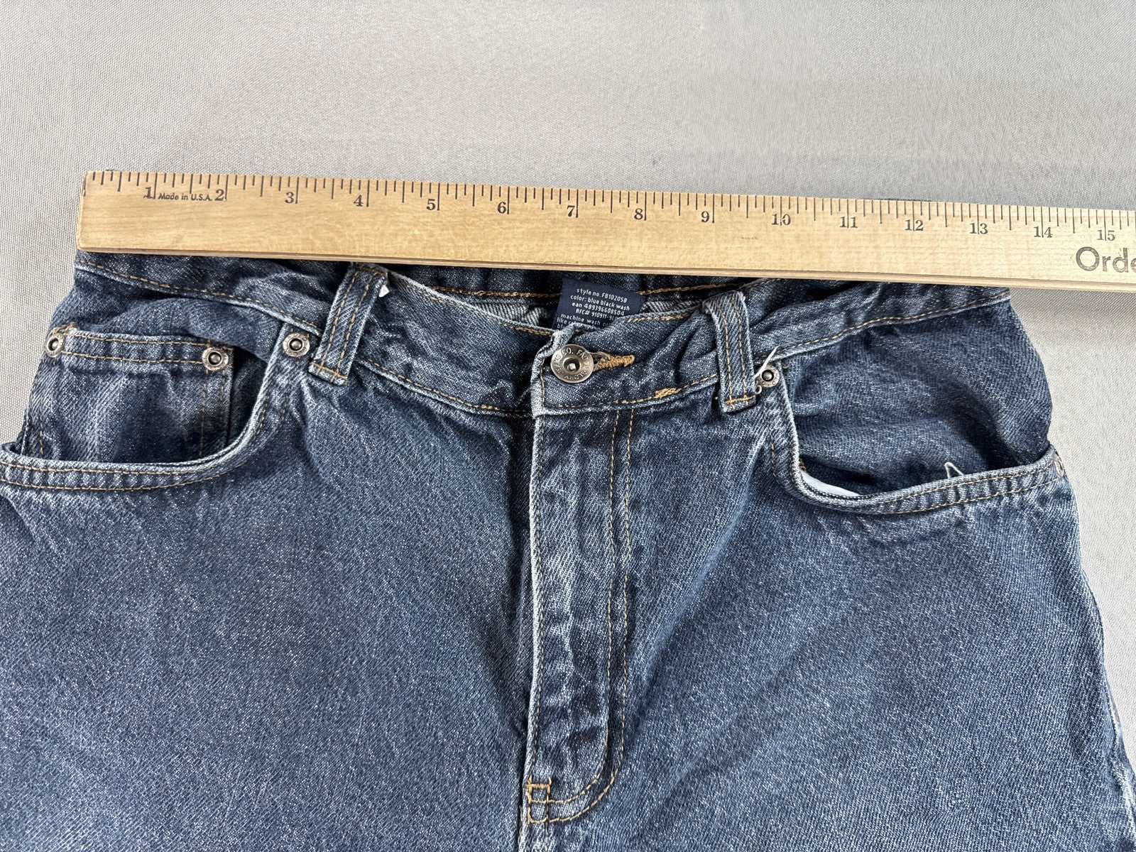 Faded Glory Straight Leg Jeans 16 Blue Distressed Cotton Organic Regular