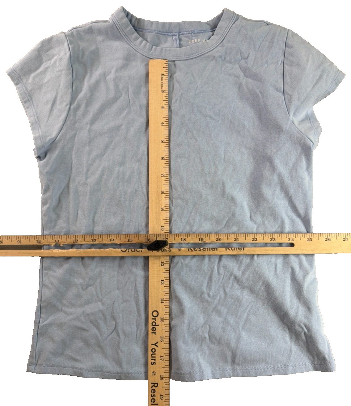 We The Free People Women’s Medium Be My Baby Tee Rolled Hem Cropped Navy Blue