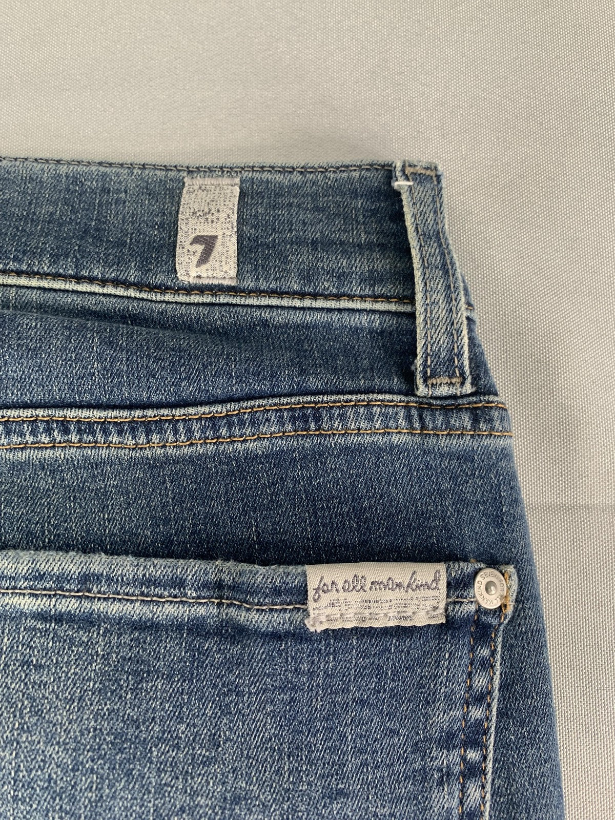 7 For All Mankind Slimmy Jeans Mens 31x24 Blue Wash Denim Slim Straight Zip Fly