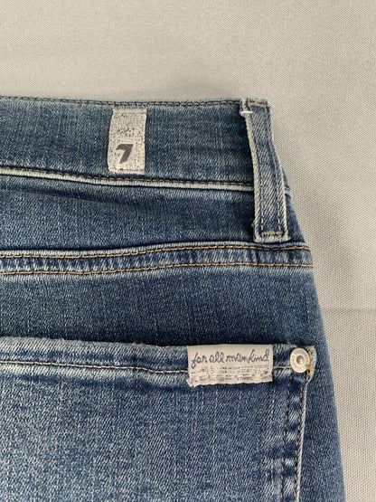 7 For All Mankind Slimmy Jeans Mens 31x24 Blue Wash Denim Slim Straight Zip Fly