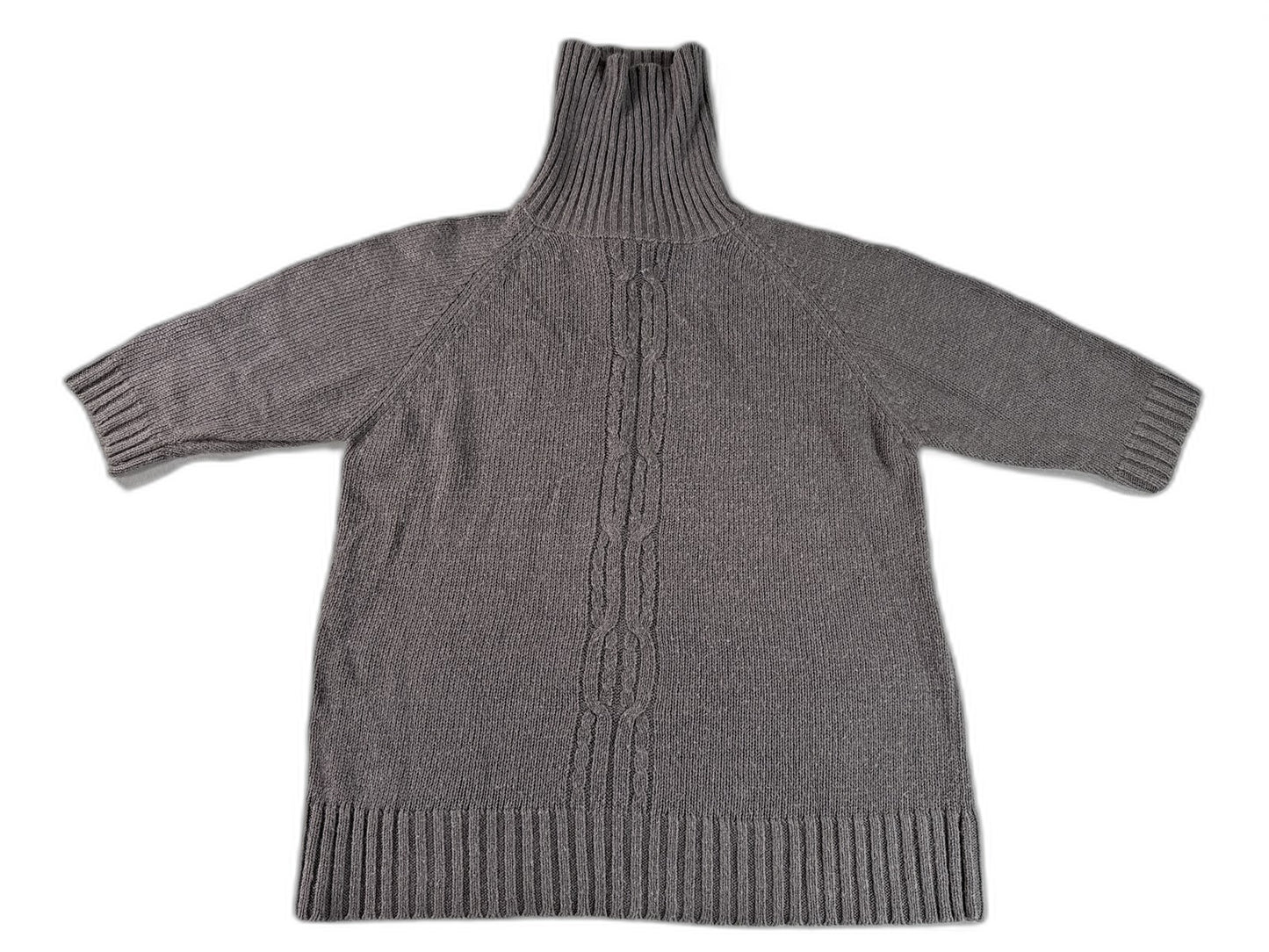 SAG HARBOR H03154 Cable Knit Turtleneck Sweater Unisex Medium Gray Relaxed Fit