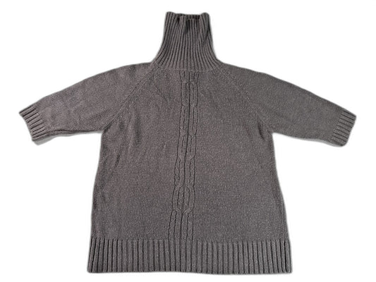 SAG HARBOR H03154 Cable Knit Turtleneck Sweater Unisex Medium Gray Relaxed Fit