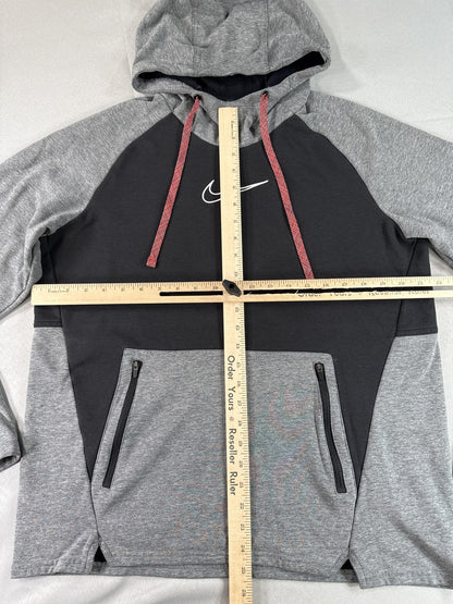 Nike Sportswear Club Fleece Pullover L Hoodie Gray Graphic Long Sleeve