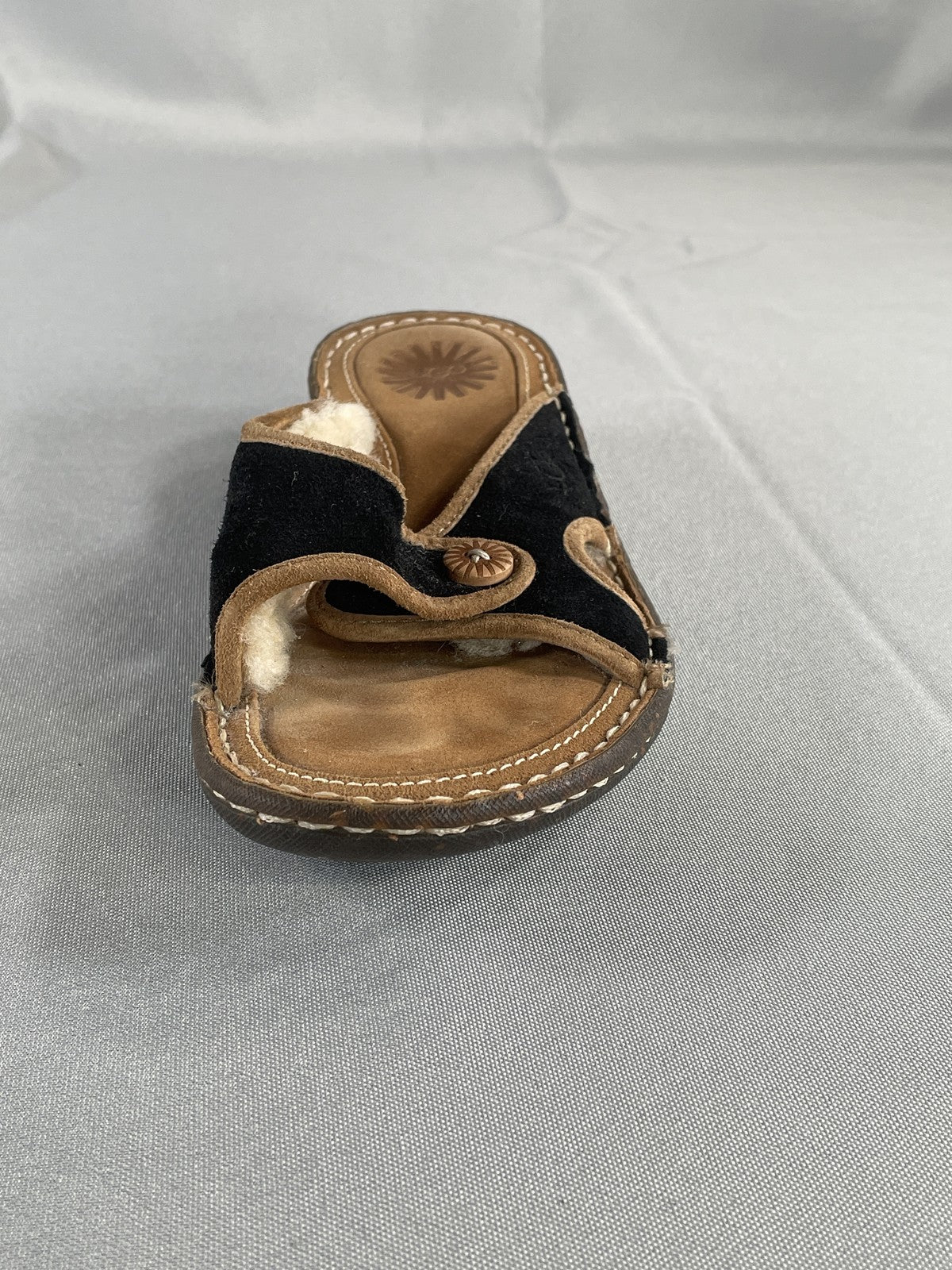 UGG Australia Shoes Womens Size 6 Shearling Slide Sandals Leather Clogs 1793