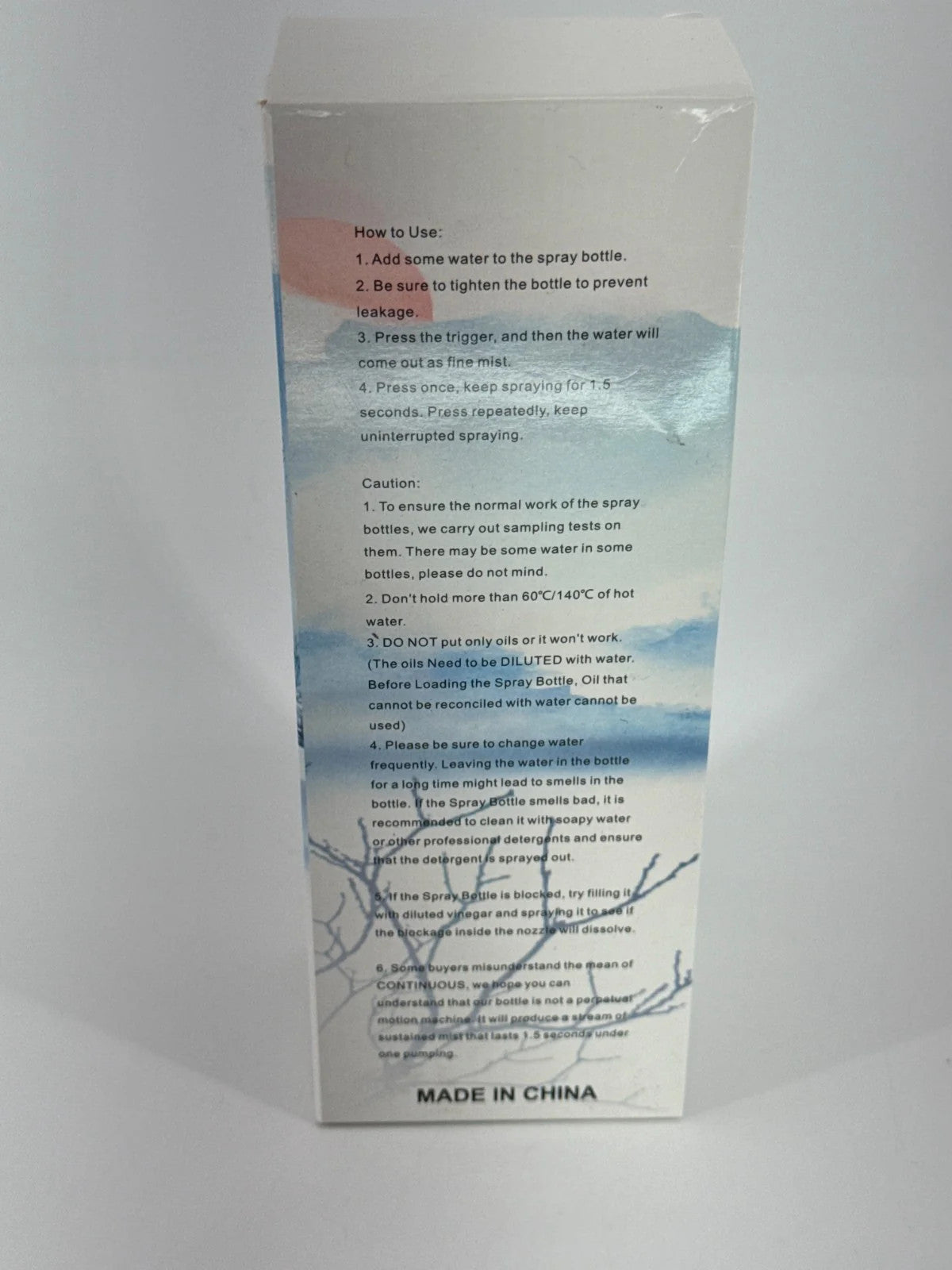 Continuous Mist Spray Bottle 200ml White Salon Hair Barber Plant Water Mister