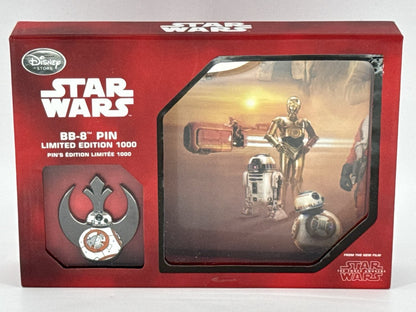 Star Wars BB-8 Pin Disney Store LE 1000 Exclusive 2015 Sealed Collectible Box