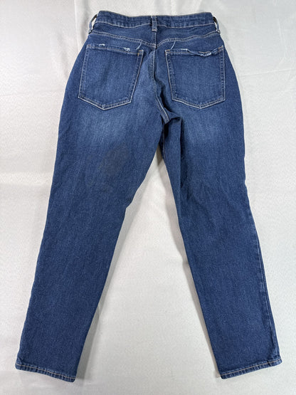 Old Navy Distressed Ripped Jeans Womens Blue Denim Mid Rise Skinny Stretch Rips