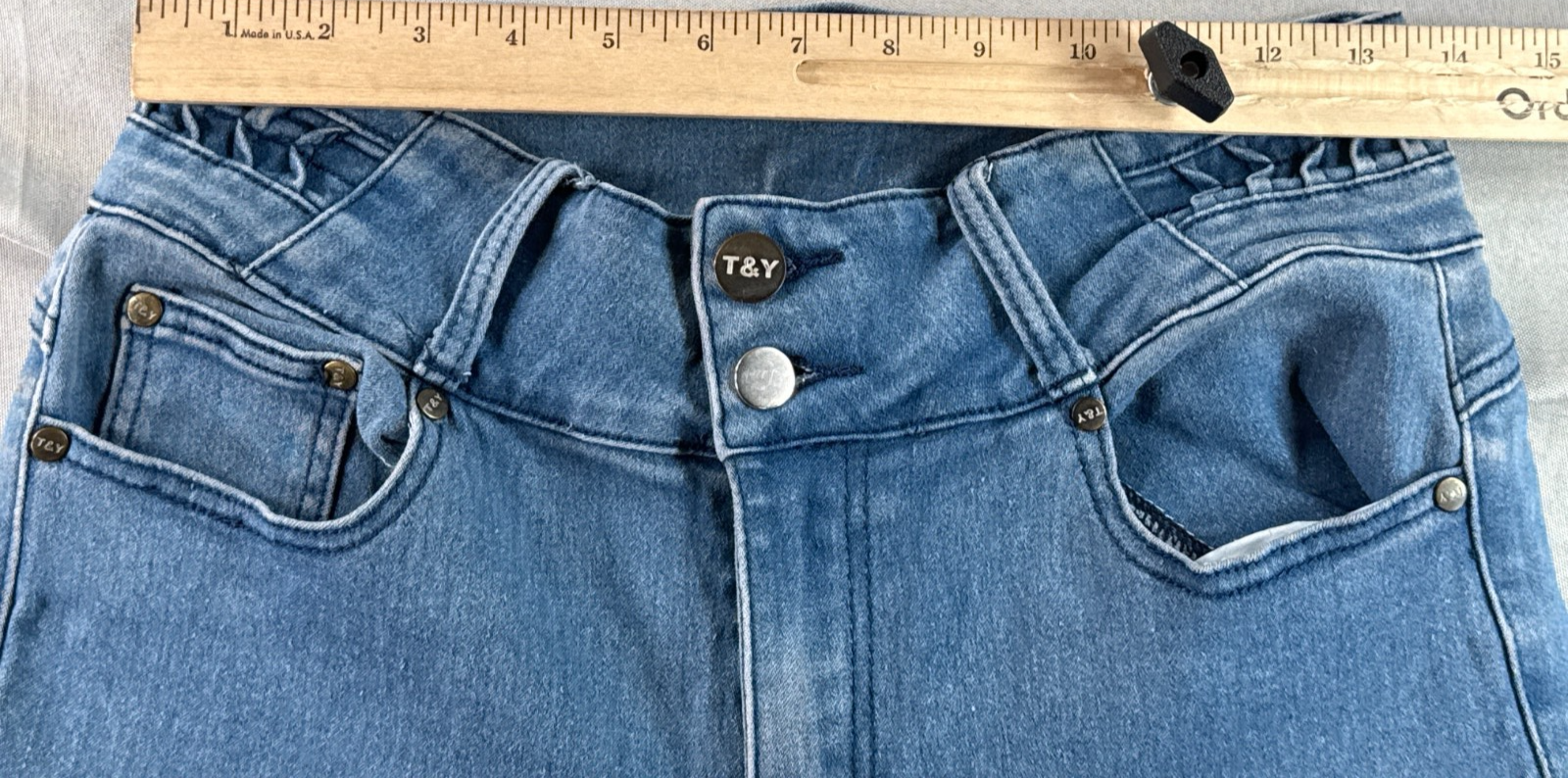 T&Y Girls Skinny Jeans 11/12 Light Wash Stretch Denim Jegging Youth Blue