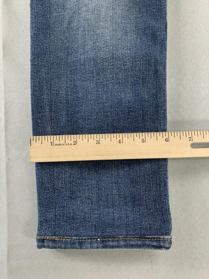 7 For All Mankind Slimmy Jeans Mens 31x24 Blue Wash Denim Slim Straight Zip Fly
