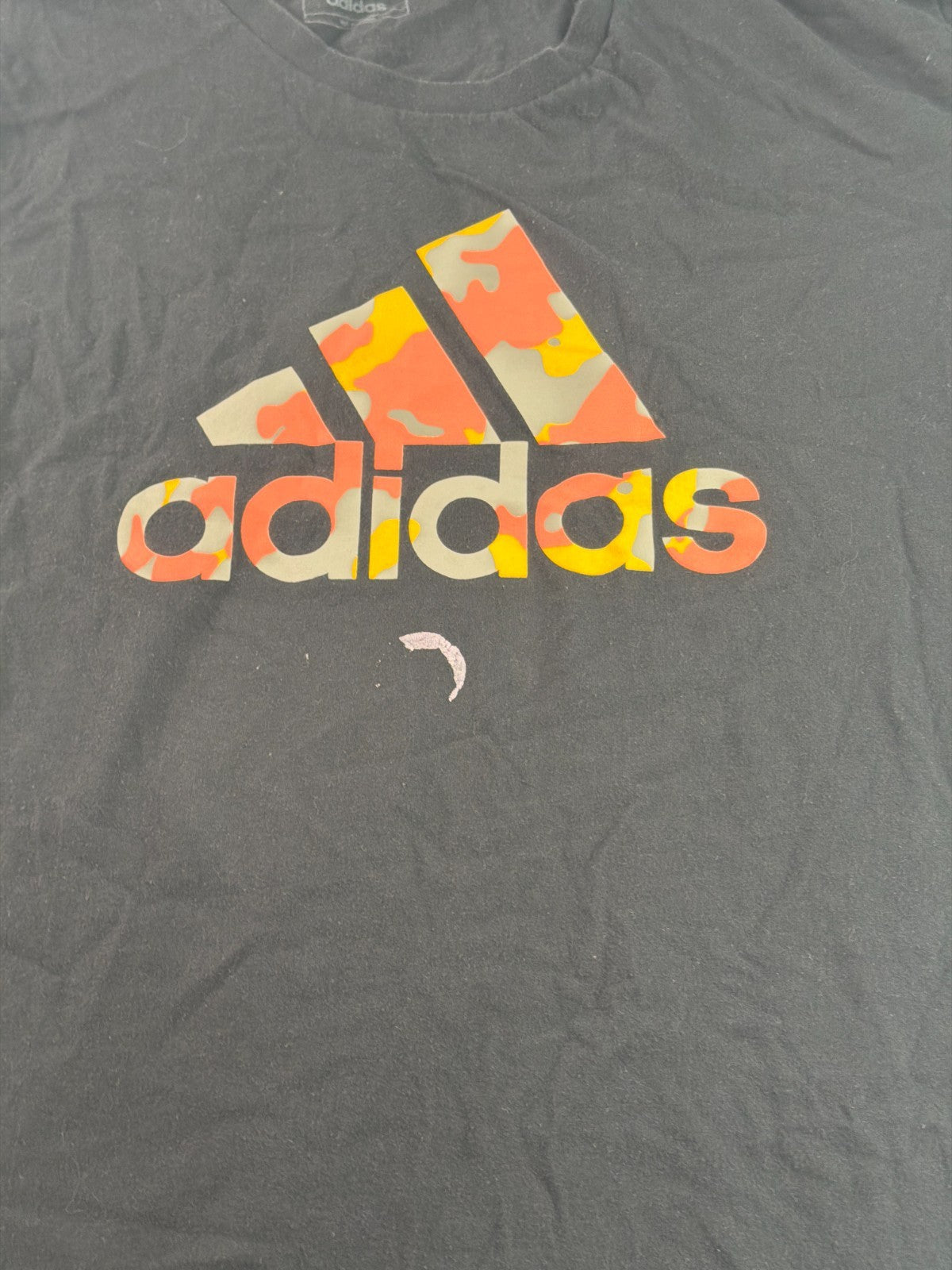 Adidas Mens 2XL Black Camo Badge of Sport Graphic Tee Short Sleeve Crew Neck