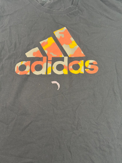 Adidas Mens 2XL Black Camo Badge of Sport Graphic Tee Short Sleeve Crew Neck