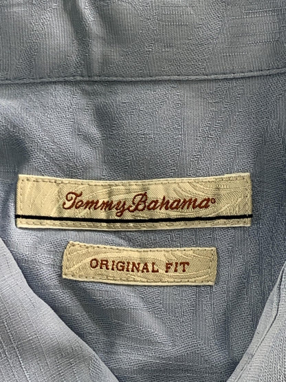 Tommy Bahama Shirt Mens XL Blue Silk Original Fit Button Up Camp Casual Summer