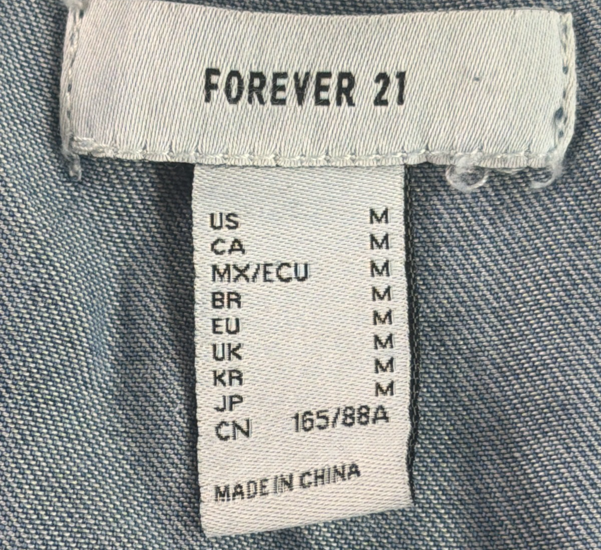 Forever 21 Denim Cargo Utility Vest Multi Pocket Zip Front Y2K Streetwear M