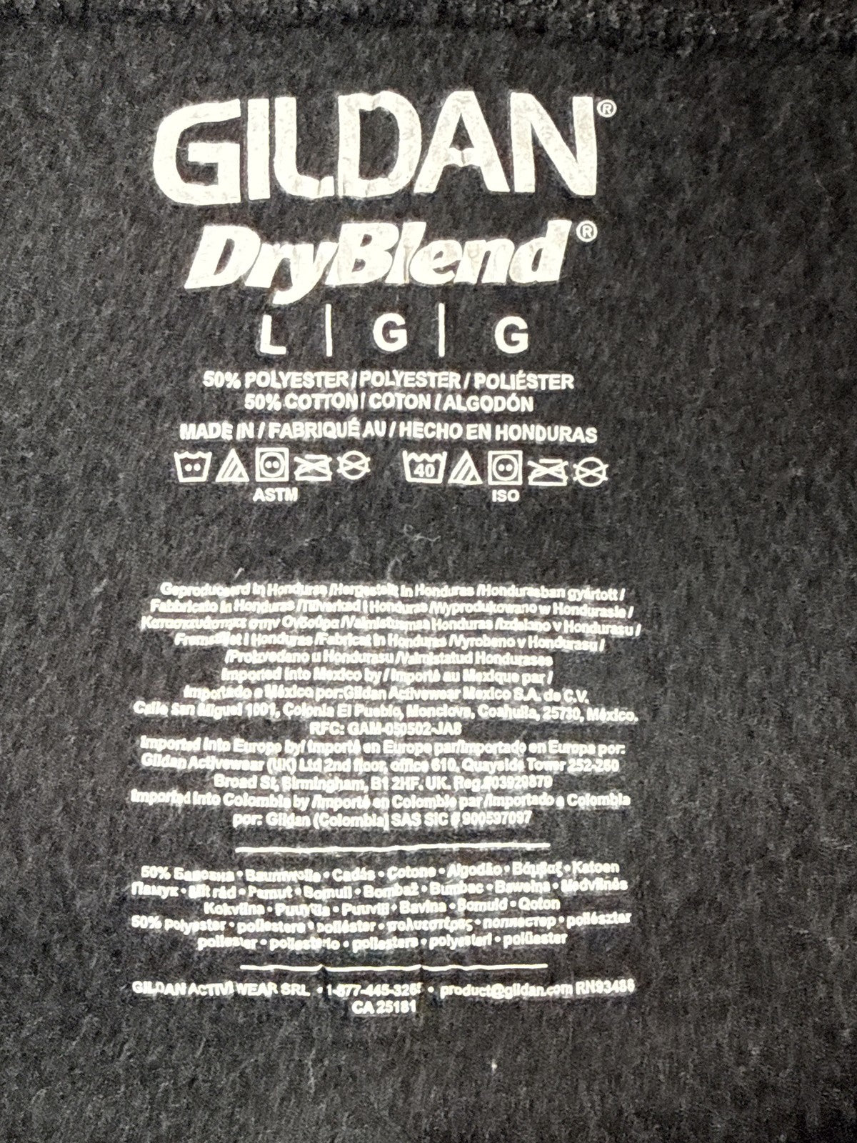 Gildan Heavy Blend Full Zip Hoodie Unisex Black Fleece Regular Fit Long Sleeve L