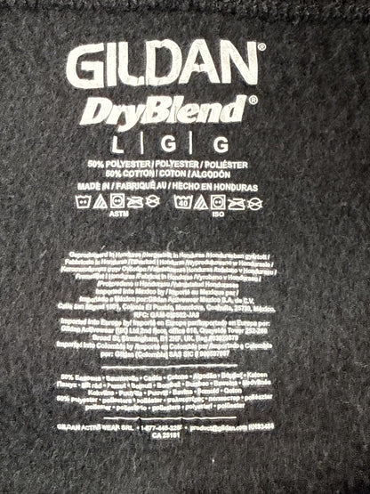 Gildan Heavy Blend Full Zip Hoodie Unisex Black Fleece Regular Fit Long Sleeve L