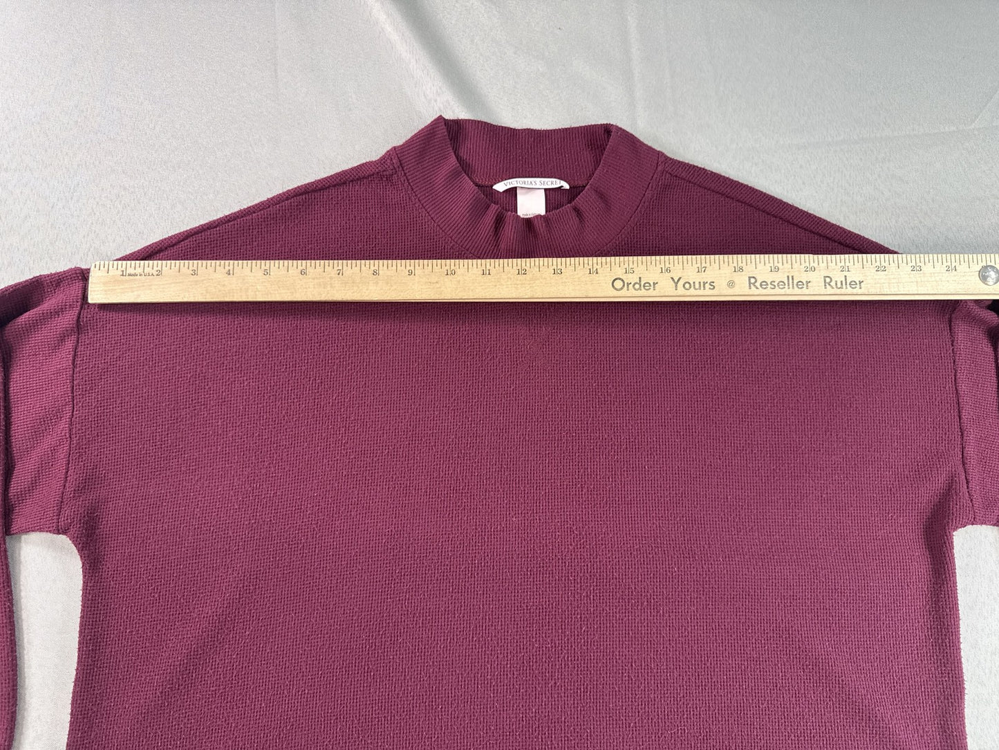 Victoria's Secret Maroon Pullover Sweater Womens Long Sleeve Ribbed Retro M Knit