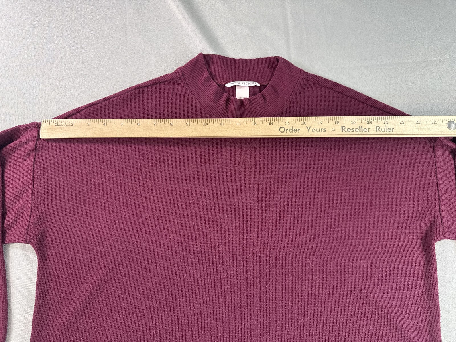 Victoria's Secret Maroon Pullover Sweater Womens Long Sleeve Ribbed Retro M Knit
