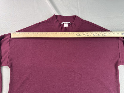 Victoria's Secret Maroon Pullover Sweater Womens Long Sleeve Ribbed Retro M Knit